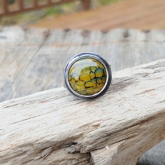*SOLD* Dragon Scale Banded Agate Ring - Issabeau Jewelry One of a Kind - Picture 5 of 12
